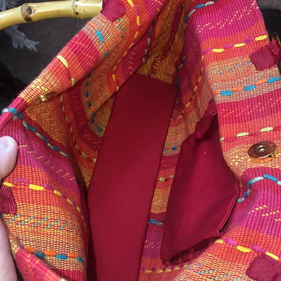 Multicolor bamboo handles handbag NWOT - Picture 5 of 5